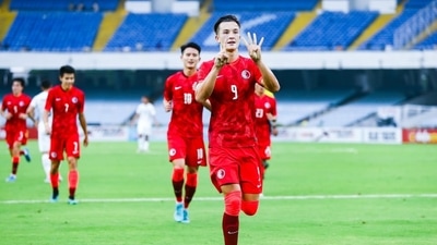 Hong Kong players in action. (Twitter/IndianFootball) Hong Kong players in action. (Twitter/IndianFootball)