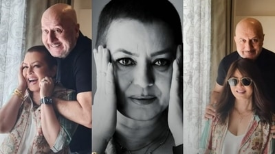 Anupam Kher and Mahima Chaudhary posed for a photo shoot. Anupam Kher and Mahima Chaudhary posed for a photo shoot.