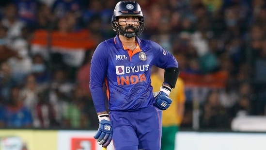 India's Dinesh Karthik during the 2nd T20I match between India and South Africa, at Barabati Stadium in Cuttack on Sunday.(ANI)