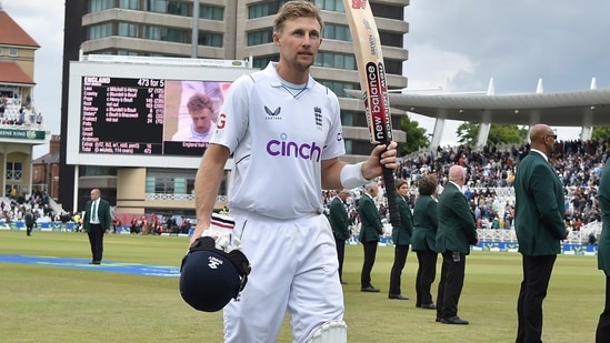 England's Joe Root leaves the pitch 163 not out at the end of play during the third day of the 2nd test match between England and New Zealand (AP)