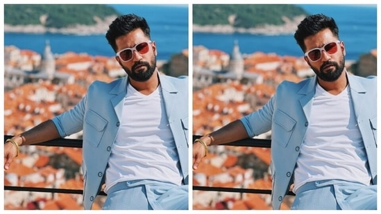 In tinted shades, ear studs, dewy hairdo and a trimmed bearded look, Vicky looked just too stunning.(Instagram/@vickykaushal09)