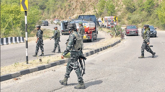 Security personnel cordon off an area after a suspected IED was recovered from Sidra area of Jammu on April 28. (ANI) Security personnel cordon off an area after a suspected IED was recovered from Sidra area of Jammu on April 28. (ANI)