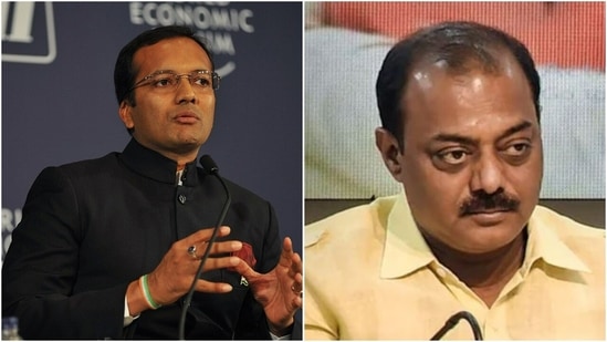 Jindal Group chairman Naveen Jindal (left), former BJP Delhi unit media head Naveen Jindal (right)