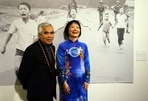 Nick Ut (L) and Kim Phuc attend the Press Preview of the Exhibition Nick Ut (L) and Kim Phuc attend the Press Preview of the Exhibition
