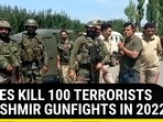 FORCES KILL 100 TERRORISTS IN KASHMIR GUNFIGHTS IN 2022