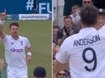James Anderson celebrates the dismissal of Tom Latham
