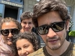 Mahesh Babu and his family on vacation. Mahesh Babu and his family on vacation.