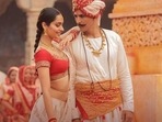 Manushi Chhillar and Akshay Kumar in a still from Samrat Prithviraj. Manushi Chhillar and Akshay Kumar in a still from Samrat Prithviraj.