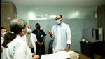 UP deputy chief minister Brajesh Pathak during a surprise visit to the district hospital in Noida on Monday. (Sunil Ghosh/ HT) UP deputy chief minister Brajesh Pathak during a surprise visit to the district hospital in Noida on Monday. (Sunil Ghosh/ HT)