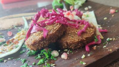 Falafel is a deep-fried ball or patty-shaped fritter Falafel is a deep-fried ball or patty-shaped fritter