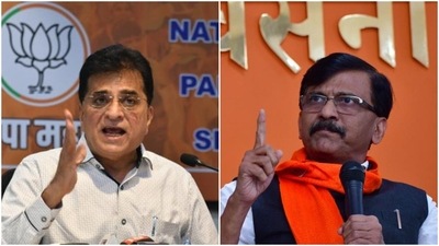 BJP leader Kirit Somaiya and Sanjay Raut. BJP leader Kirit Somaiya and Sanjay Raut. 