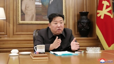 North Korean leader Kim Jong Un holds a meeting to discuss major issues arising in party work at the office building of the Central Committee of the Workers' Party of Korea (WPK) in Pyongyang, North Korea. (VIA REUTERS)