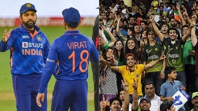 Rohit Sharma and Virat Kohli; Pakistan fans