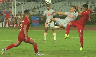 Sunil Chhetri in action against Afghanistan (HT Photo by Samir Jana) Sunil Chhetri in action against Afghanistan (HT Photo by Samir Jana)