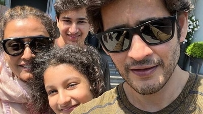 Mahesh Babu and his family on vacation. Mahesh Babu and his family on vacation.