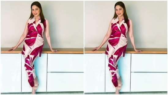 Madhuri’s fashion diaries are a treat for sore eyes. A few days back, the actor decked up in a satin co-ord set and gave us major fashion goals.(Instagram/@madhuridixitnene)