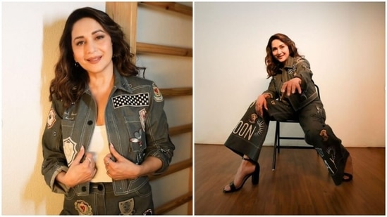 Madhuri Dixit is our ethnic queen. The actor keeps slaying fashion goals like a diva in a range of outfits. Be it decking up in the six yards of grace or looking ethereal in a salwar suit, Madhuri is the ultimate fashion icon. However, a day back, Madhuri set the denim mood on Instagram in a co-ord set and since then, fashion lovers are scurrying to take notes. Here's how she pulled off the casual look.(Instagram/@madhuridixitnene)