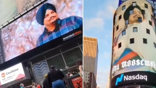 Sidhu Moose Wala gets a tribute at Times Square, New York.&nbsp;