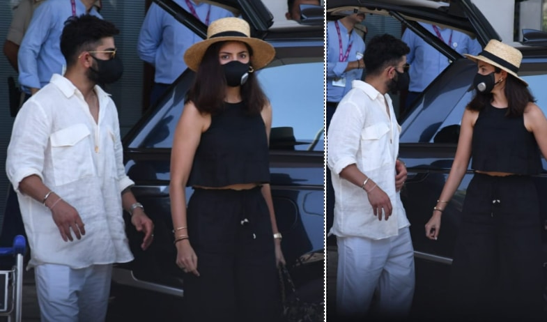 Returning from Maldives, Anushka Sharma and Virat Kohli were spotted at Mumbai airport. (Pics: Varinder Chawla)