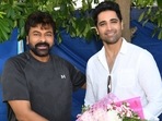 Chiranjeevi with Adivi Sesh during an interaction with the team of Major. Chiranjeevi with Adivi Sesh during an interaction with the team of Major.