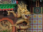 A dragon decoration is placed at the last Chinese imperial-style Hong Kong Jumbo Floating Restaurant, which has been featured in many local and international movies over the years, in Hong Kong, Monday, June 13, 2022. The iconic Jumbo Floating Restaurant in Hong Kong is set to depart the city, amid a lack of funds to maintain the restaurant following months of Covid-19 restrictions. Hong Kong leader Carrie Lam previously said that authorities would not bail out the restaurant, despite calls from lawmakers to preserve the iconic landmark. (AP Photo/Kin Cheung) A dragon decoration is placed at the last Chinese imperial-style Hong Kong Jumbo Floating Restaurant, which has been featured in many local and international movies over the years, in Hong Kong, Monday, June 13, 2022. The iconic Jumbo Floating Restaurant in Hong Kong is set to depart the city, amid a lack of funds to maintain the restaurant following months of Covid-19 restrictions. Hong Kong leader Carrie Lam previously said that authorities would not bail out the restaurant, despite calls from lawmakers to preserve the iconic landmark. (AP Photo/Kin Cheung)