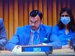 R Madhu Sudan, the counsellor at permanent mission of India to the United Nations.(Twitter/ANI) R Madhu Sudan, the counsellor at permanent mission of India to the United Nations.(Twitter/ANI)