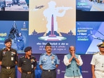 Union Defence Minister Rajnath Singh with three services chiefs�General Manoj Pande (Army), Air Chief Marshal VR Chaudhari and Admiral R Hari Kumar (Navy) during a press conference at National Media Center,�in New Delhi, Tuesday, June 14, 2022. (PTI Photo/Manvender Vashist) Union Defence Minister Rajnath Singh with three services chiefs�General Manoj Pande (Army), Air Chief Marshal VR Chaudhari and Admiral R Hari Kumar (Navy) during a press conference at National Media Center,�in New Delhi, Tuesday, June 14, 2022. (PTI Photo/Manvender Vashist)