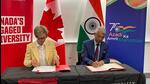 India’s consul-general in Vancouver Manish (right) with Simon Fraser University’s president and vice-chancellor Dr Joy Johnson at the signing of an MoU setting up an India Chair at the institution. (India in Vancouver/Twitter) India’s consul-general in Vancouver Manish (right) with Simon Fraser University’s president and vice-chancellor Dr Joy Johnson at the signing of an MoU setting up an India Chair at the institution. (India in Vancouver/Twitter)