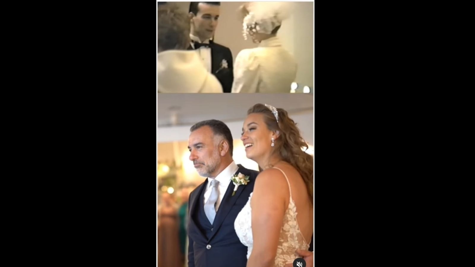 Bride surprises her father with video showing their memories during her
