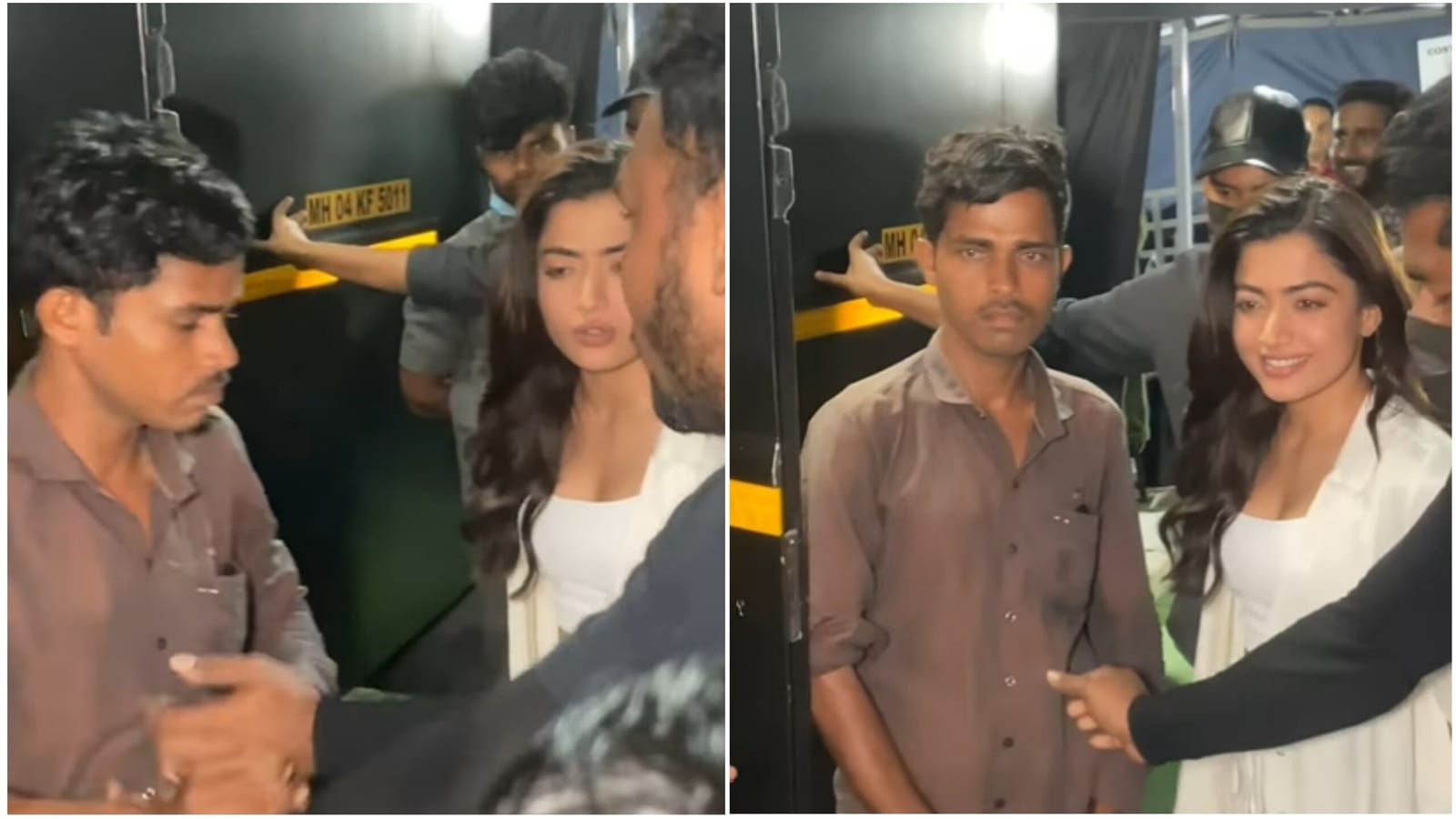 Rashmika Mandanna stops bodyguard from sending her fan away, poses for pics with him. Watch