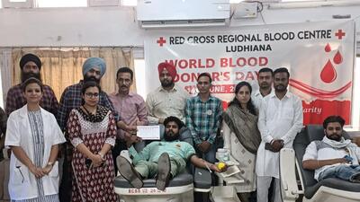 Deputy commissioner (DC) Surabhi Malik at the blood donation camp held in Ludhiana. (HT PHOTO) Deputy commissioner (DC) Surabhi Malik at the blood donation camp held in Ludhiana. (HT PHOTO)