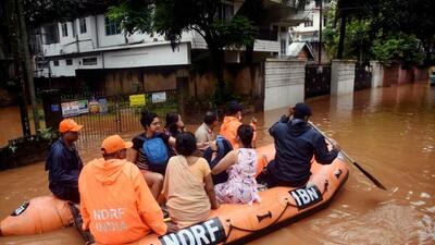 National Disaster Response Force personnel rescue residents from flood-affected areas, in Guwahati on Tuesday. (ANI) National Disaster Response Force personnel rescue residents from flood-affected areas, in Guwahati on Tuesday. (ANI)
