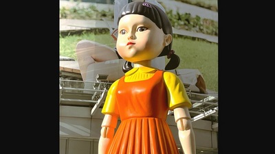 The image shows the Squid Game’s creepy doll whose boyfriend will appear in the season 2 of the Netflix series. (Twitter/@NetflixMY)