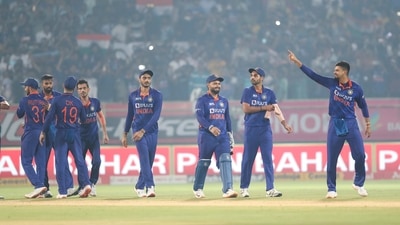 India's captain Rishabh Pant, third right and teammates walk back after winning the third Twenty20 (AP) India's captain Rishabh Pant, third right and teammates walk back after winning the third Twenty20 (AP)