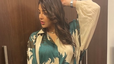 The pictures currently flooding the Internet, feature Kajal donning a relaxed fit shirt that came in cream base and sported earthy hued prints to look versatile enough to be paired with favourite pair of jeans or a formal trouser making it a multi-duty must-have in one's wardrobe. The sharp shirt collar came with big sleeves and a concealed button placket that made this shirt not just stylish but also comfortable to wear to a variety of events.&nbsp; (Elevate Promotions)