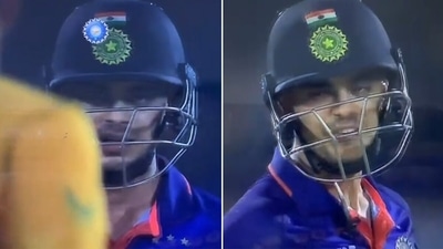 Ishan Kishan did not take kindly to what Tabraiz Shamsi had to say to him.&nbsp; (Screengrab)