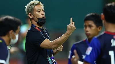 General manager and head coach Cambodia Keisuke Honda. (Getty) General manager and head coach Cambodia Keisuke Honda. (Getty)