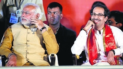 File photo of Prime Ministerial Narendra Modi and Shiv Sena party chief Uddhav Thackeray. (Kunal Patil/HT File Photo) File photo of Prime Ministerial Narendra Modi and Shiv Sena party chief Uddhav Thackeray. (Kunal Patil/HT File Photo)