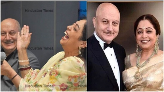 Anupam Kher with wife Kirron Kher.&nbsp;