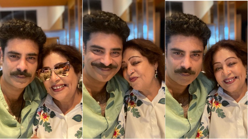 Kirron wore a printed white outfit and sunglasses, while Sikandar opted for a green outfit.
