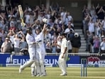 England's captain Ben Stokes, center, and batting partner Ben Foakes, left, celebrate their win on the fifth day of the second cricket test match against New Zealand at Trent Bridge in Nottingham(AP) England's captain Ben Stokes, center, and batting partner Ben Foakes, left, celebrate their win on the fifth day of the second cricket test match against New Zealand at Trent Bridge in Nottingham(AP)