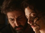 A still from Abhishek Bachchan and Saiyami Kher's Ghoomer. A still from Abhishek Bachchan and Saiyami Kher's Ghoomer.