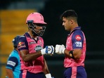 Sanju Samson (L) and Riyan Parag of Rajasthan Royals during IPL 2022(PTI) Sanju Samson (L) and Riyan Parag of Rajasthan Royals during IPL 2022(PTI)
