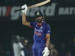 Ruturaj Gaikwad celebrates his maiden fifty for India. (BCCI) Ruturaj Gaikwad celebrates his maiden fifty for India. (BCCI)