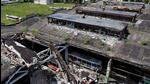 Damaged trams are pictured at a shelled tram depot, amid Russia's attack on Ukraine, in Kharkiv, Ukraine on Wednesday. (REUTERS)