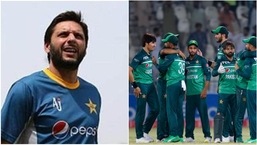 Shahid Afridi;  Jogadores do Paquistão em ação