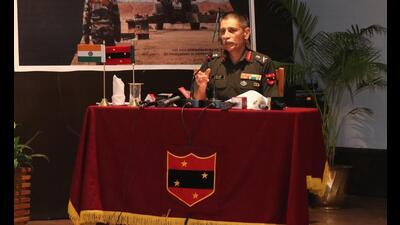 Southern Command Chief of Staff Lt Gen Arvind Walia addressed the media on Wednesday. (HT PHOTO) Southern Command Chief of Staff Lt Gen Arvind Walia addressed the media on Wednesday. (HT PHOTO)