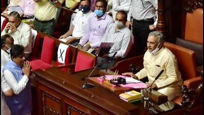 The ruling BJP and opposition Congress registered victory in one teachers’ constituency each in the biennial election to the Karnataka Legislative Council for which results were declared on Wednesday. (ANI) The ruling BJP and opposition Congress registered victory in one teachers’ constituency each in the biennial election to the Karnataka Legislative Council for which results were declared on Wednesday. (ANI)