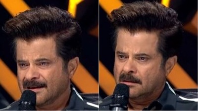 Anil Kapoor cried on Superstar Singer 2 sets. Anil Kapoor cried on Superstar Singer 2 sets.