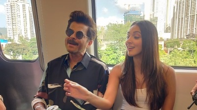 Anil Kapoor and Kiara Advani share a light moment (Pic: Varinder Chawla). Anil Kapoor and Kiara Advani share a light moment (Pic: Varinder Chawla).